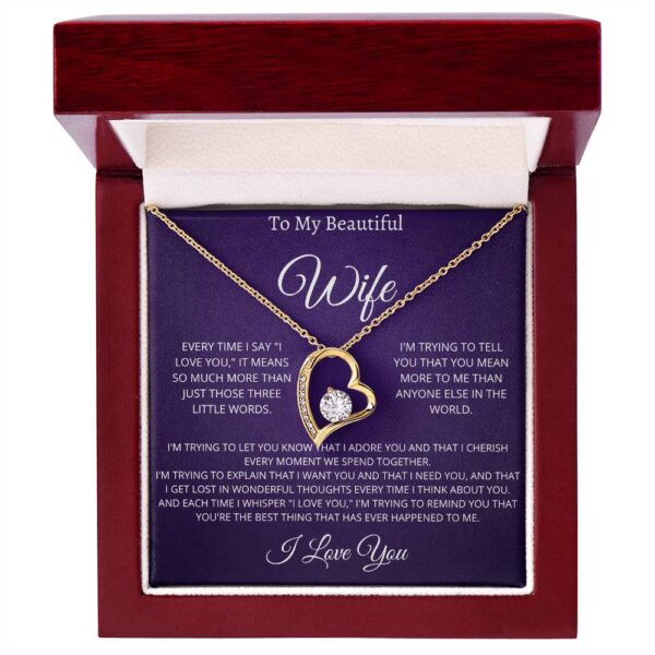 Zongift | Heart Necklace | To My Beautiful Wife: Endless Love Keepsake