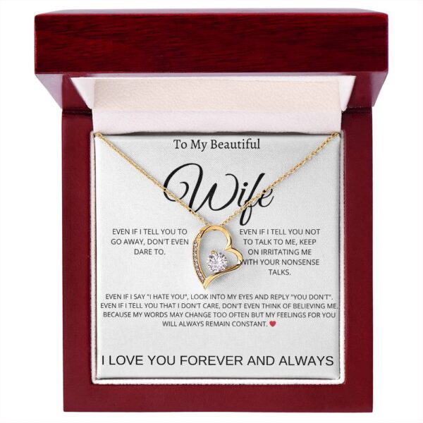 Zongift | Heart Necklace | To My Beautiful Wife: Playful Forever Love