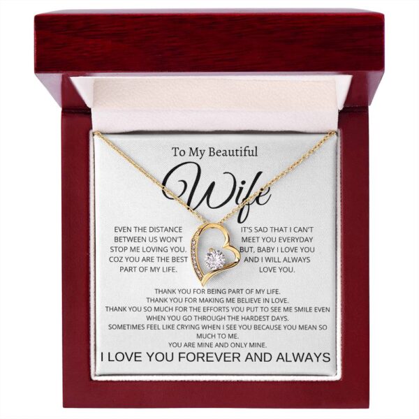 Zongift | Heart Necklace | To My Beautiful Wife: Long Distance Love